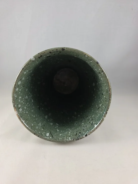Handcrafted Speckled Green Ceramic Vase/Vessel - Picture 4 of 5